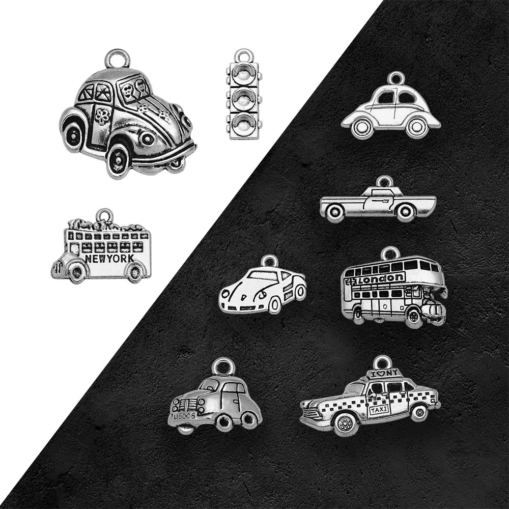 Jewelry Making In London - Argent plaqué Taxi Bus voiture voyage
