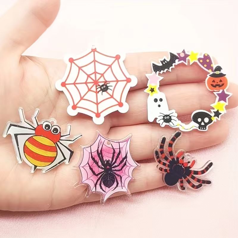 Jewelry Making Necklaces - Pendentif araignée en acrylique pour Halloween,
