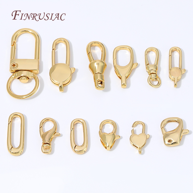 Jewelry Making Brass - Fermoir à ressort mini cœur plaqué