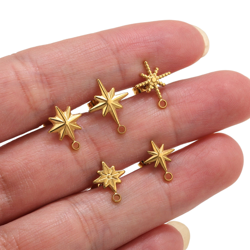 Jewelry Making Tutorials - 6 pièces Clous d'oreilles étoile en