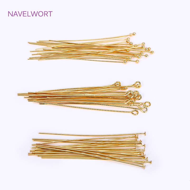 Jewelry Making Rivets - Broches plaquées or 18 carats, 50