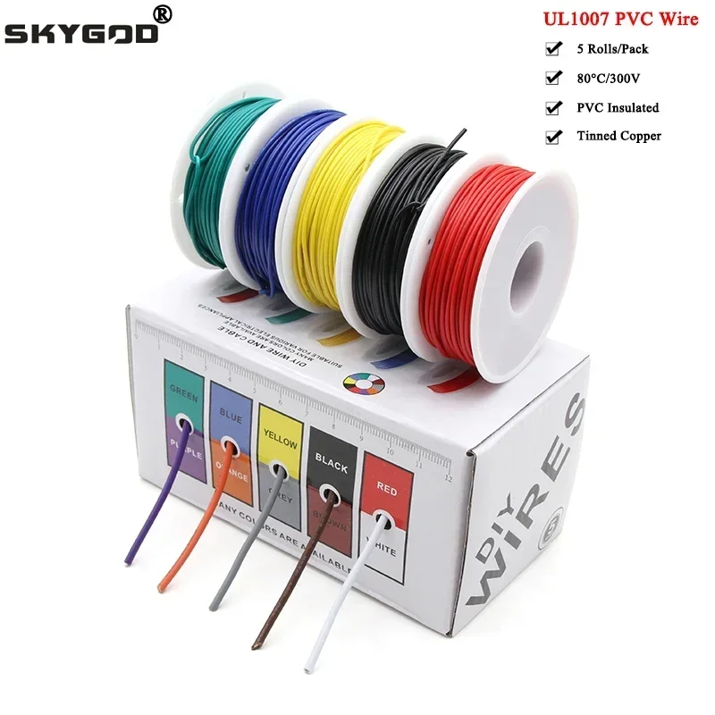 Wire 22 Gauge Copper - Kit de mélange de 5 couleurs)