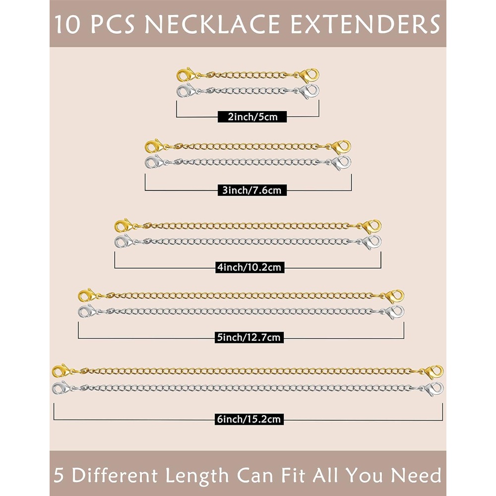 10 pièces d'extensions de chaî - Jewelry Making Chain avis et prix