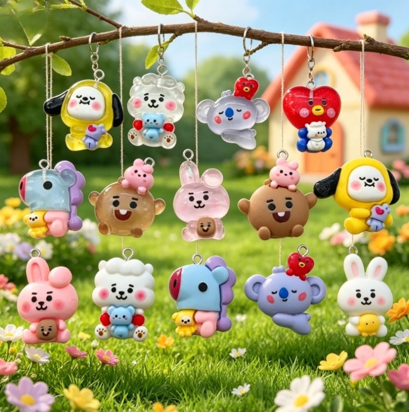 Breloques en résine BT21, 7 pi - Jewelry Making Necklaces avis et prix