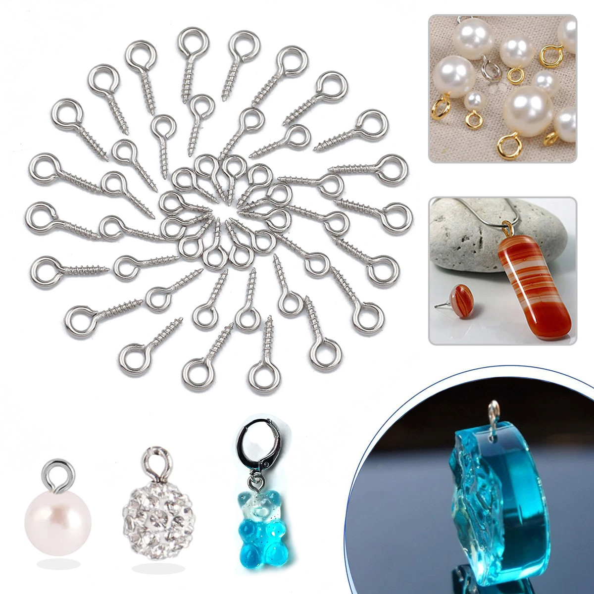Mini épingles à œil argentées  - Jewelry Making Rivets avis et prix